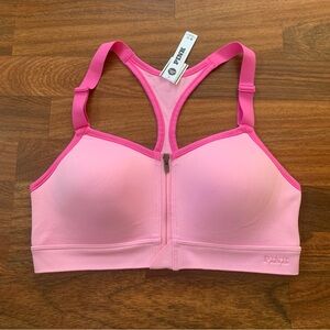 VS PINK SEAMLESS AIR FRONT-CLOSE HIGH-SUPPORT SPORTS BRA Pink (M) NWT! RN54867